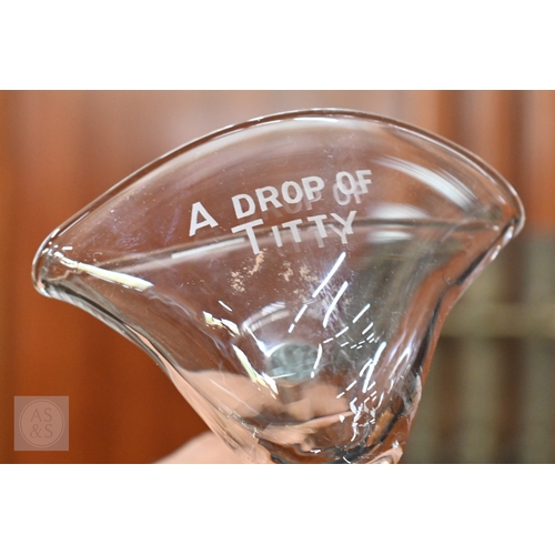44 - The Barnsley Brewery Co. Ltd, a presentation glass punch bowl and ladle, presented to the MD Mr E.H.... 