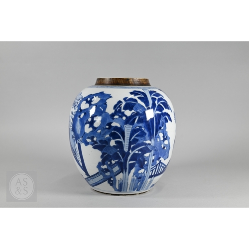 337 - A matched pair of 18th century Chinese blue and white porcelain 'Three Kingdoms' ginger jars, Kangxi... 
