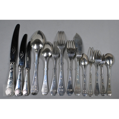 70 - An extensive Danish .826 grade service of flatware and cutlery, by V. Mortensen (Aalborg), Christoph... 