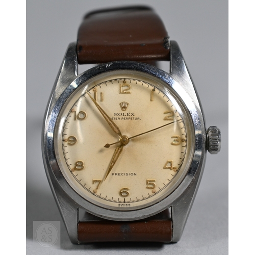 774 - Rolex, a gentleman's vintage Oyster Perpetual Precision wristwatch, stainless steel, manual movement... 