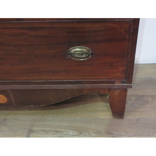 111 - A 19th Century mahogany Chest of three short and three long drawers 4ft 1in W x 3ft 8in H