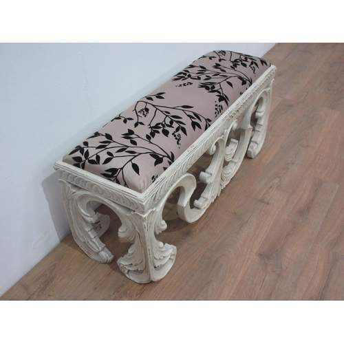 121 - A carved and painted Window Seat 3ft 11in W x 1ft 9in H