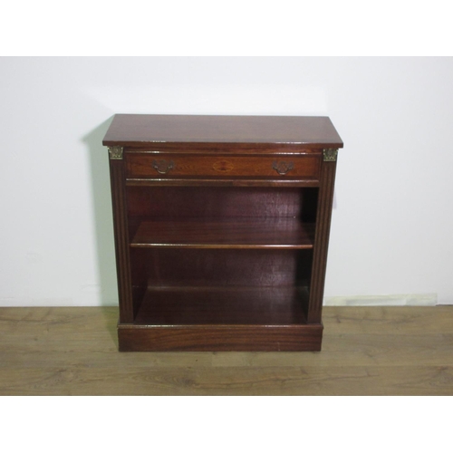 131 - A reproduction mahogany Bookcase with frieze drawer 2ft 8in H x 2ft 6in W