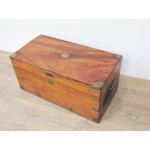 155A - A 19th Century camphorwood brass mounted Campaign Blanket Box 2ft 11in W x 1ft 4in H