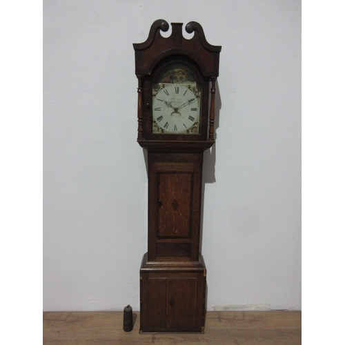 18 - An oak 30-hour Longcase Clock by Huber & Co, Cheltenham.