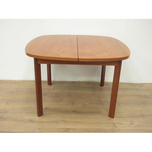 198 - A mid Century G-plan extending Dining Table, four Chairs and Side Cabinet, 5ft wide.