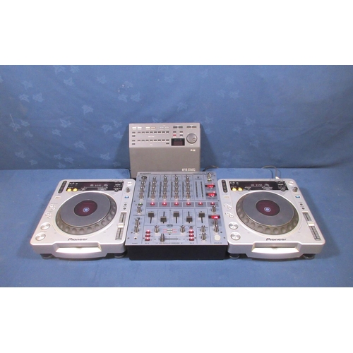 213 - A Pair of Pioneer CDJ-800 MK2 CD/MP3 Decks, a Behringer DJX700 four channel professional Mixer and a... 