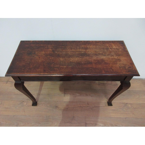 242 - A late Victorian oak Side Table mounted upon square cut cabriole supports 3ft 6in W