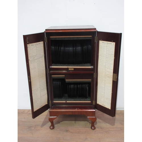 246 - A modern stereo Phonograph and a mahogany two door record Cabinet containing a quantity of records 1... 