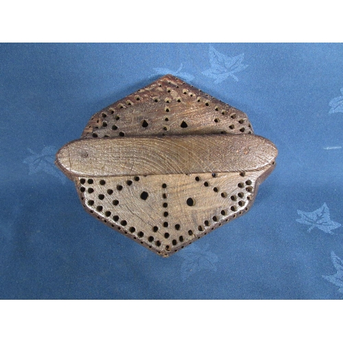 270 - A 19th Century treen Butter Mould in the form of a stylised octagonal flower.