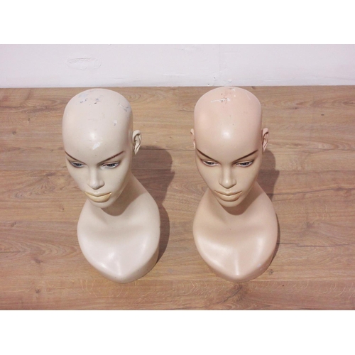 356 - Two Mannequin Heads 19in H.