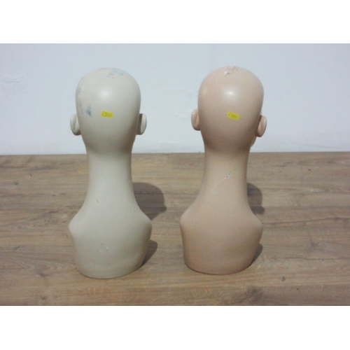 356 - Two Mannequin Heads 19in H.