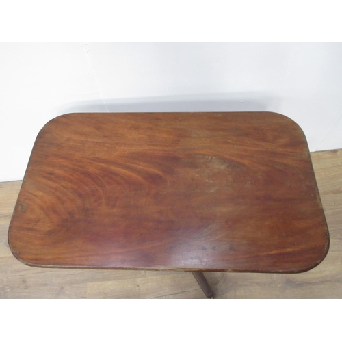 398 - A rectangular 19th Century mahogany tilt top Table on tripod base.