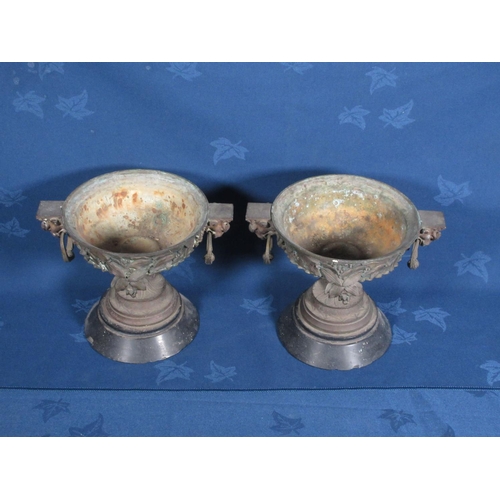 505 - A pair of 19th Century bronze Tazzas, 7in H.