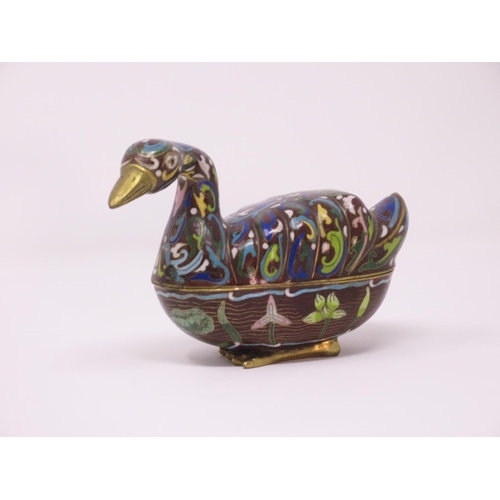 510 - A Satsuma waisted Vase A/F, four pieces of Cloisonne viz: Bowl, Pin Tray, Table Bell and a duck-shap... 