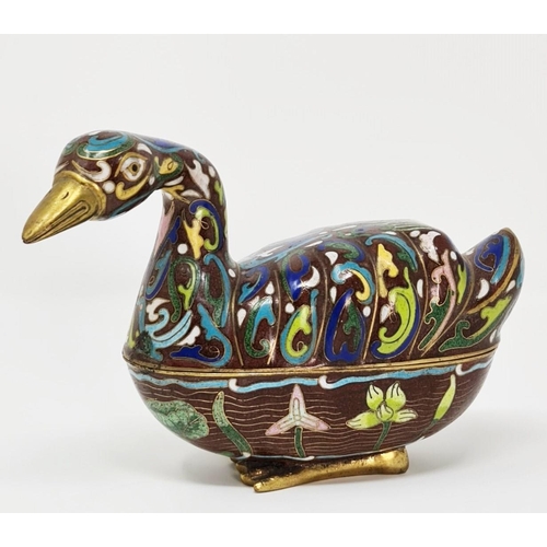 510 - A Satsuma waisted Vase A/F, four pieces of Cloisonne viz: Bowl, Pin Tray, Table Bell and a duck-shap... 