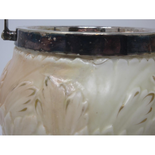 512 - A Royal Worcester blush ivory leafage moulded Pot Pourri Bowl and Cover, 7 1/2 in H and a similar Bi... 