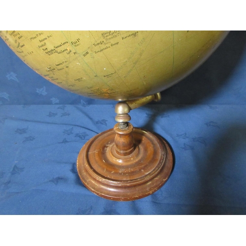 80A - A Philips Terrestrial Globe on turned wooden stand A/F