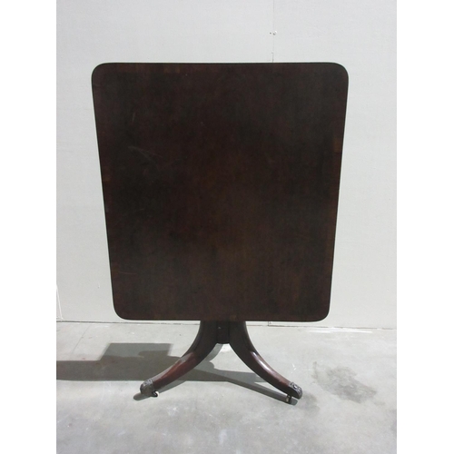 99 - An early 19th Century mahogany tilt top Breakfast Table with square top, mounted upon tripod base.