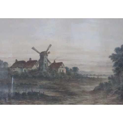 375A - ENGLISH SCHOOL, c1880. A landscape with a figure and dog resting by ferns, watercolour, 9in x 15in; ... 