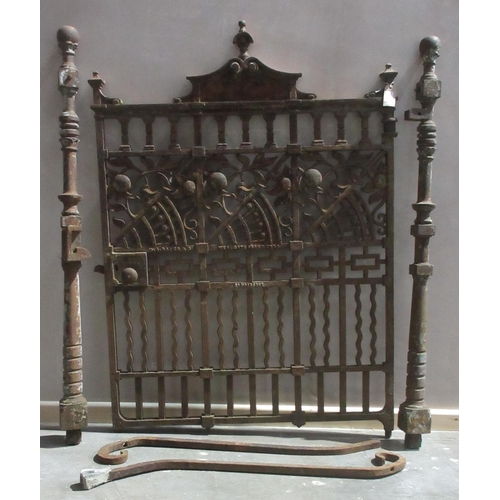 11 - A Cast Iron Gate by W.A. Baker & Co, Western Ironworks, Newport, Registration Number 136747, with tw... 