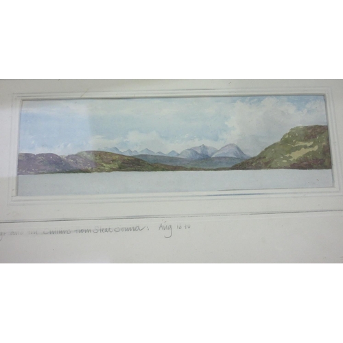 274 - P.G. Coastal view, possibly France, signed with monogram, watercolour, 15in x 11in; together with a ... 