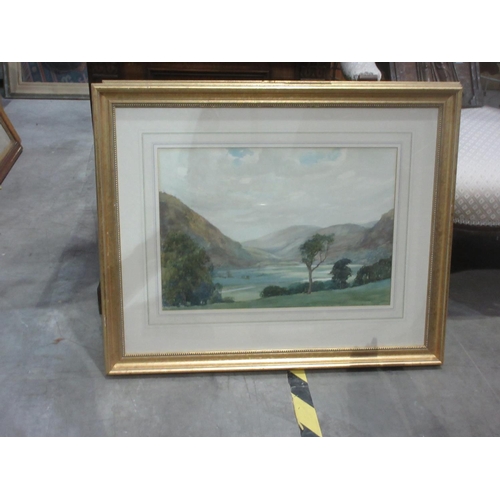 488 - ALBERT PETHERBRIDGE Lake landscape, one signed, watercolour, 15 x 20in; a pair (2)