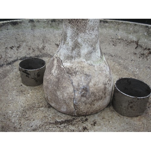 4 - A large composite stone two-tier Fountain with scaled moulded decoration 5ft 5in H x 3ft 4in D