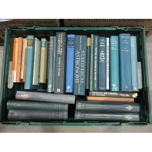 396 - Three boxes of Books on sciences, astronomy and history, including 'Physics of Nonthermal Radio Sour... 