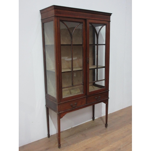 181 - A 19th Century mahogany and satinwood crossbanded Display Cabinet fitted pair of astragal glazed doo... 