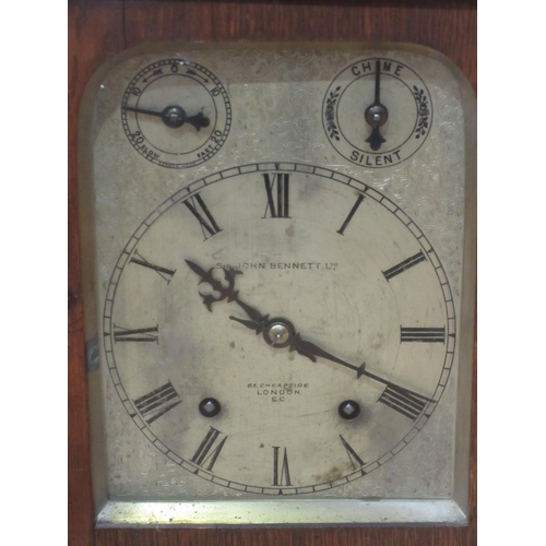 251 - A late 19th or early 20th Century oak cased Bracket Clock by Sir John Bennett Ltd 1ft 5in H x 11 1/2... 