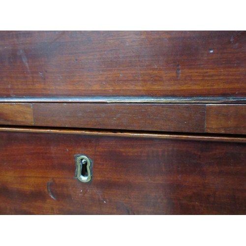 264 - A George III mahogany Chest on Chest fitted two short and five long drawers above shaped apron and u... 