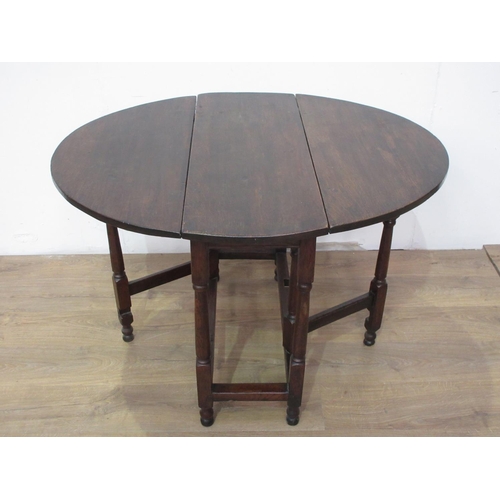 276 - An oak Gateleg Table in the 17th Century style 2ft 11in W x 2ft 5in H