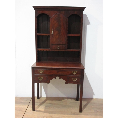 417 - A Georgian mahogany Lowboy with associated rack, 2ft 8in W x 5ft 2in H x 1ft 6in deep