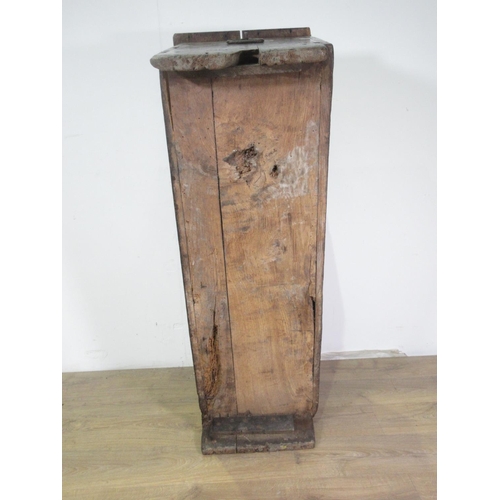 433 - A 17th Century oak Church Coffer with interior box and inscribed 1663 IETT, 4 ft 2 in W x 1 ft 10 in... 