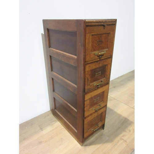 448 - An oak Filing Cabinet fitted four drawers with brass handles, replacement liners and runners 4ft 5in... 