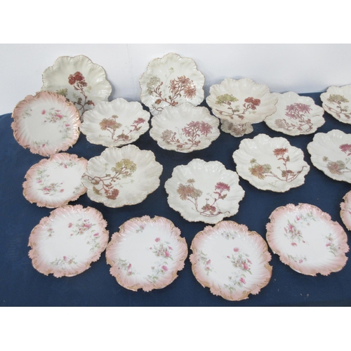 461 - A Limoges blush ivory part Dessert Service (some hairlines) and nine other Limoges Dessert Plates (w... 