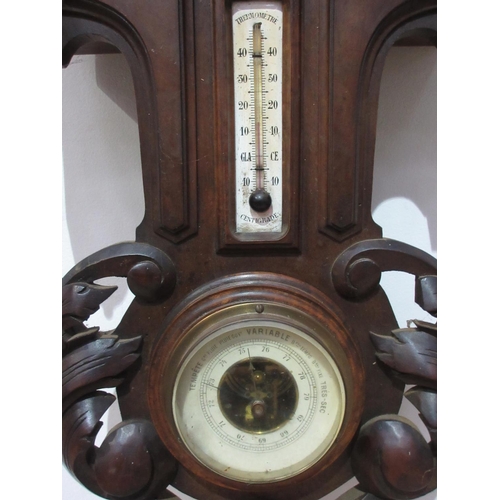 489 - A Victorian walnut Wall Clock with broken arch and urn pediment 3ft L x 1ft 5in W (lacking glass to ... 