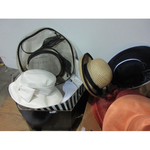 491 - Four boxes of assorted ladies Hats