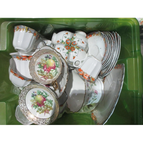 503 - Three boxes of china Dinner and Tea part services including Malba, Aynsley and Colclough