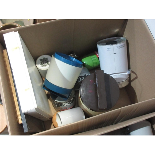 543 - Three boxes of Storage Jars, glass storage Bottles and Oven Dishes