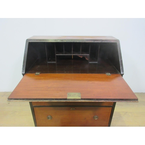 568 - A small mahogany Bureau, fitted three drawers, 2 ft 4 in W.