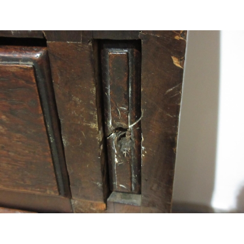 582 - An antique oak Bureau fitted four long drawers, 3 ft 2 in W A/F.