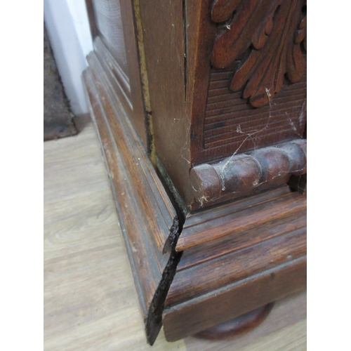 626 - A French walnut Armoire with single mirror door flanked by fluted columns with drawer to base, 7ft 3... 