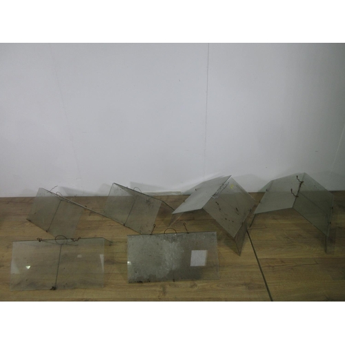 629 - Eight glass and wire Cloches and spare glass 2ft L