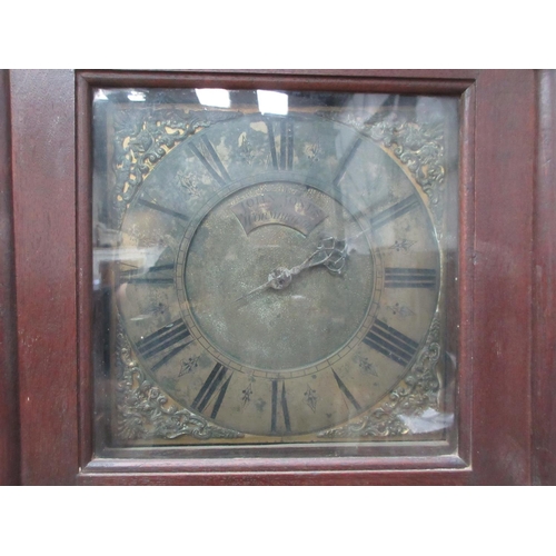 637 - A 19th Century Longcase Clock with square brass dial by John Jones, Wormbridge, within an oak case 6... 