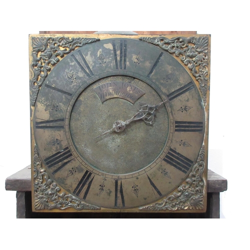 637 - A 19th Century Longcase Clock with square brass dial by John Jones, Wormbridge, within an oak case 6... 