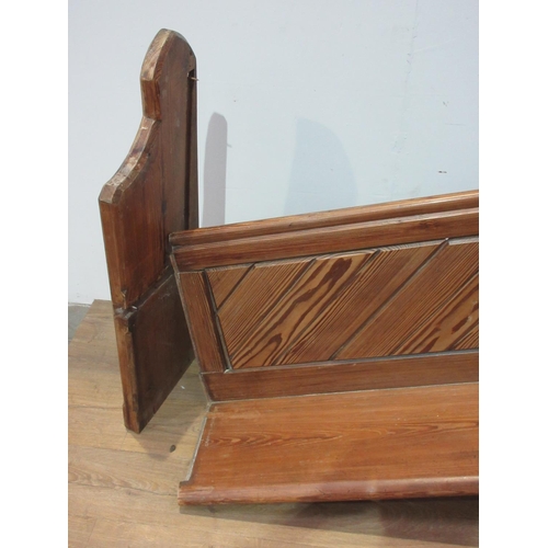 645 - A pitch pine Church Pew A/F 6ft W x 3ft 3in H