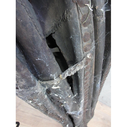 647 - A large pair of Forge Bellows A/F 5ft 2in L x 2ft 4in W (some woodworm and damage)