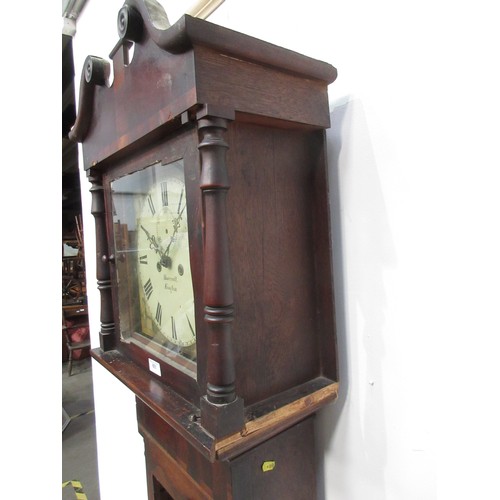 651 - A 19th Century Longcase Clock with painted dial of churches by Skarratt Kington, within an oak and m... 